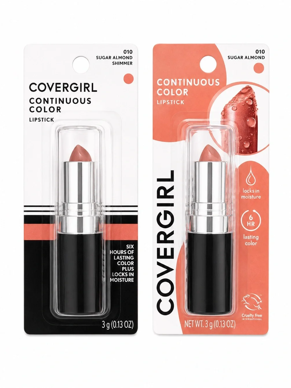 COVERGIRL Continuous Color Lipstick - 010 Sugar Almond/shimmer - 1 per order